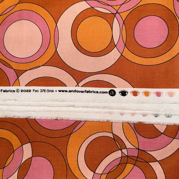 Astrologika Orange Circles Orbit | Eye Candy Quilts | Andover Fabrics | 1/2 Yd - Picture 7 of 7